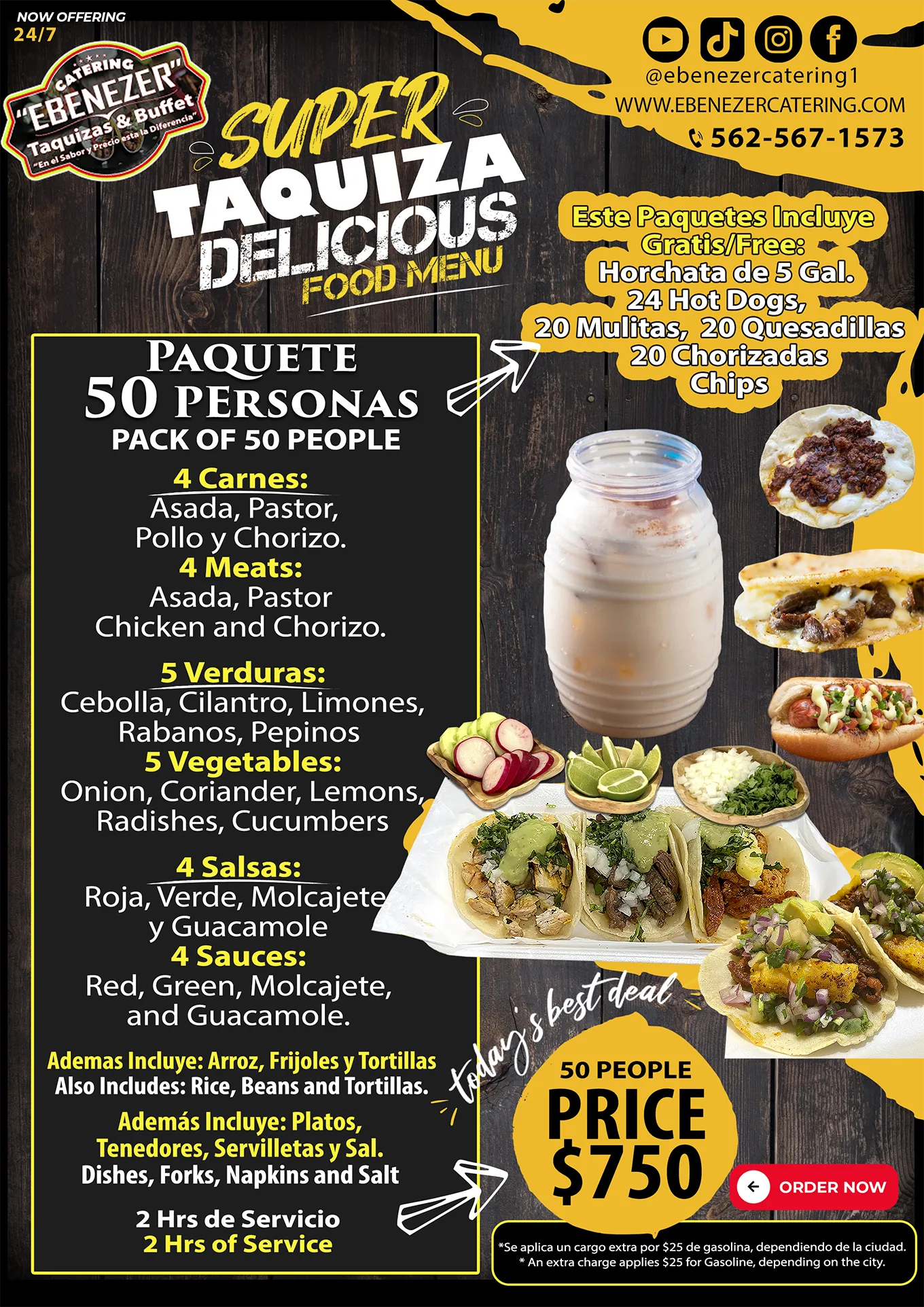 Taquizas Ebenezer 50 Personas