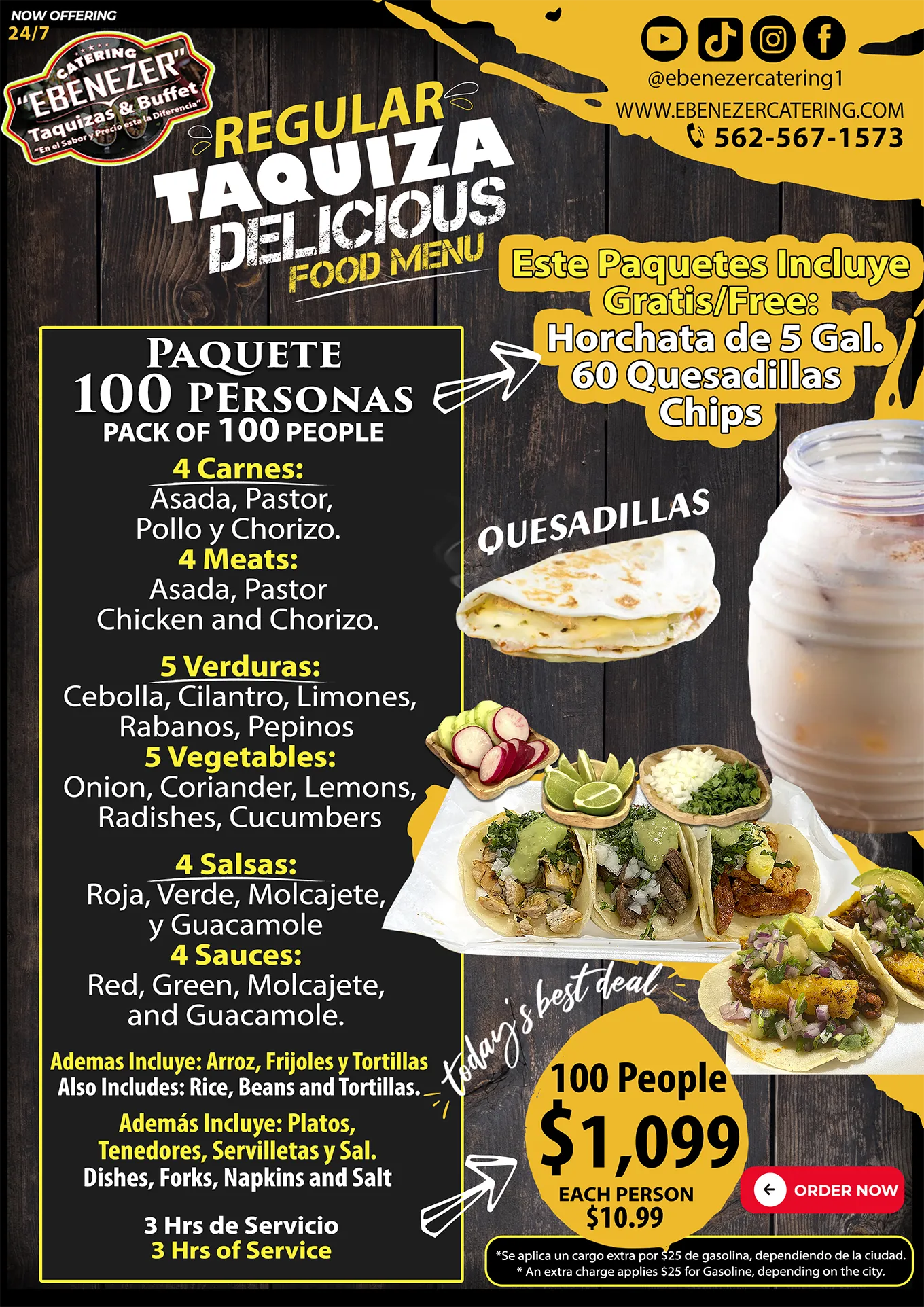 Taquizas Ebenenzer 100 Personas